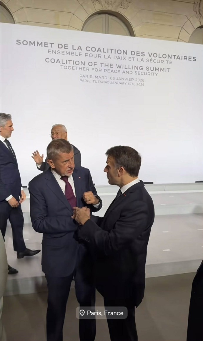 Andrej Babiš  s Emmanuelem Macronem.