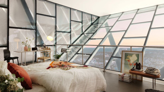 Prosklené stěny mají řadu výhod. Umožňují krásné výhledy do okolí.