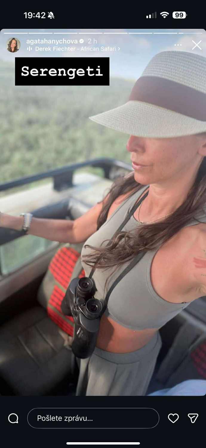 Agáta Hanychová si safari užívá.