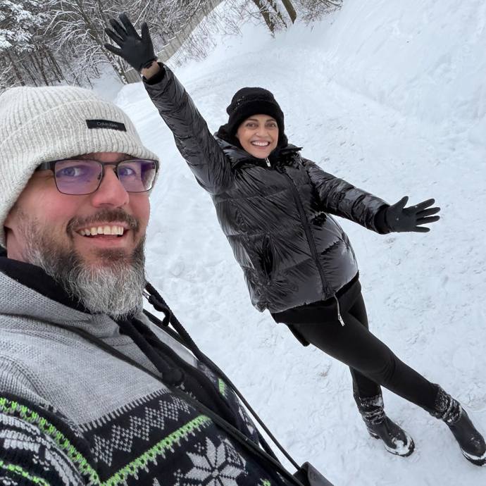 Takhle si zpěvačka nedávno užívala volný den na sněhu. 