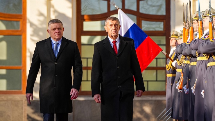 Andrej Babiš a Robert Fico na Slovensku.