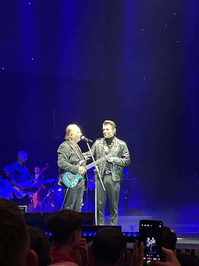 Leoš Mareš a Petr Janda na koncertu pro Patrika Hezuckého.