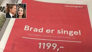 Brad je volný! připomíná vtipně Norwegian ve své kampani.