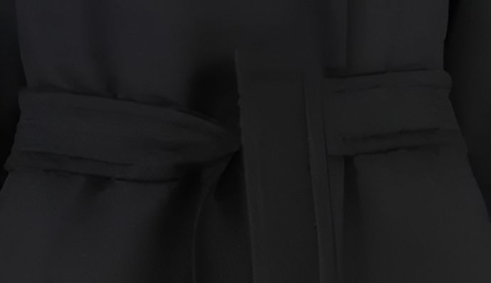 K mání jsou i kousky se zapínáním na knoflíky, ale pásek v pase ze stejné látky, kterou tvoří dvojitá vlna s kašmírem, zdůrazňuje ženskou siluetu.