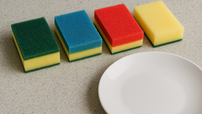 Barvy houbiček na nádobí: rozdíly, hrubost a správné použití