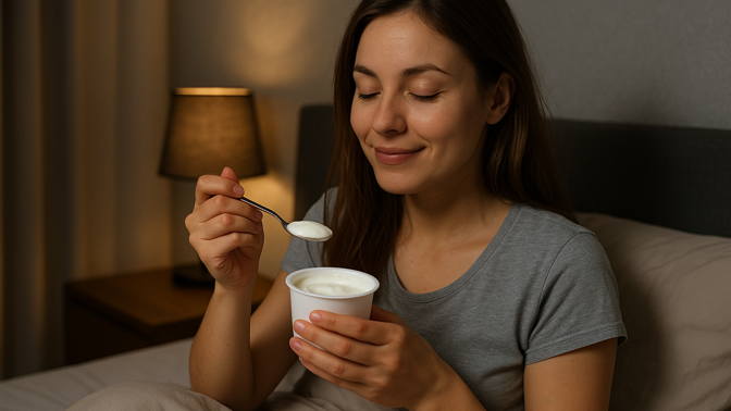 Jogurt před spaním: zasytí, podpoří srdce a noční regeneraci