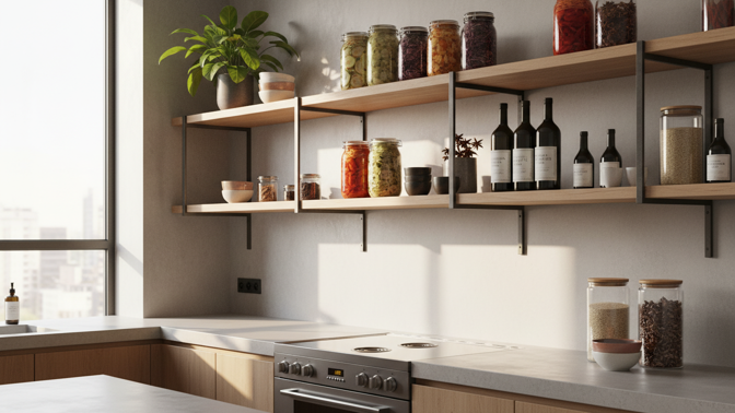 Kuchyně 2026: Otevřené police, vzdušnost a styl bez nepořádku