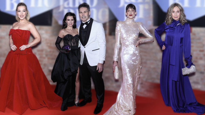 Móda z Plesu jako Brno: Jaromír Jágr oblékl bílý smoking, Tereza Pergnerová vynikala barvou i střihem šatů