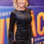 Zpěvačka na premiéru oblékla lesklé černé šaty s dlouhým rukávem, které obepínaly její bezchybnou postavu.