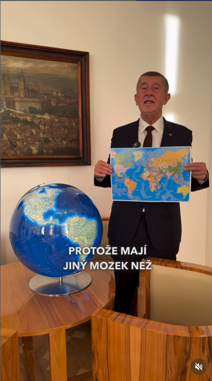 Andrej Babiš se jal vysvětlovat proč si pořídil globus.