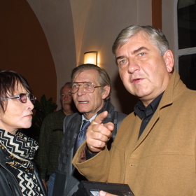 Režisérka Věra Chytilová, Jiří Kodet a Miroslav Donutil.