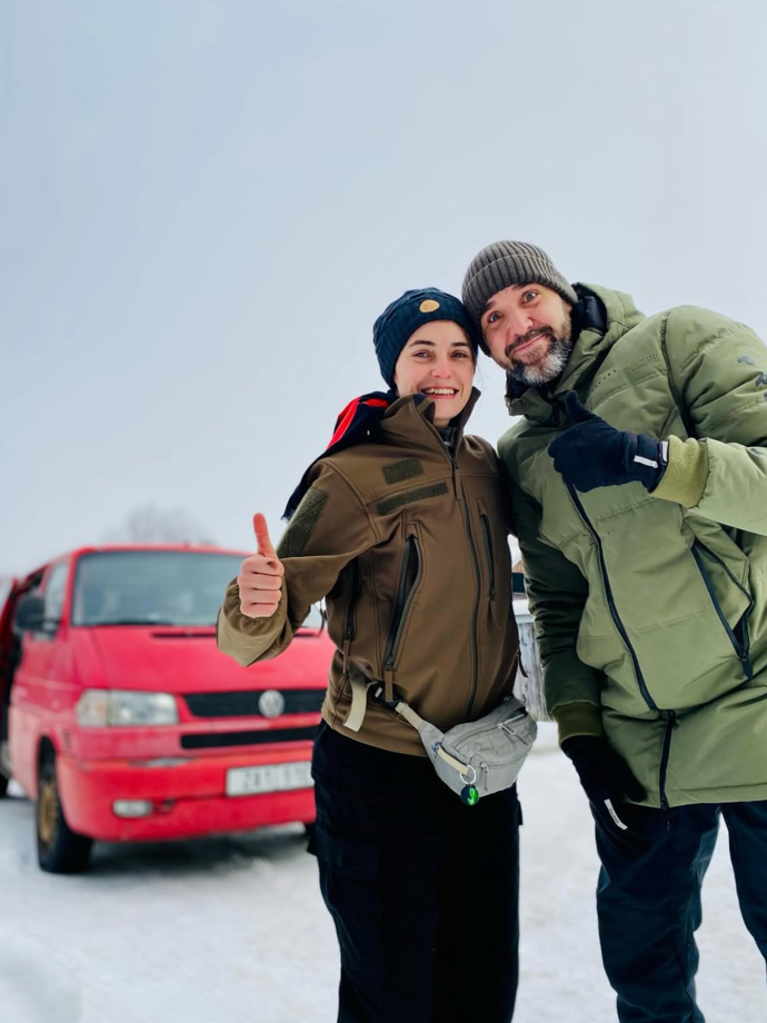 Sarah Haváčová a Ondřej Brett na Ukrajině. 