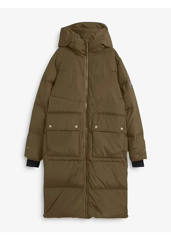Vodopudivý péřový kabát s reflexními prvky, bonprix, 2249 Kč