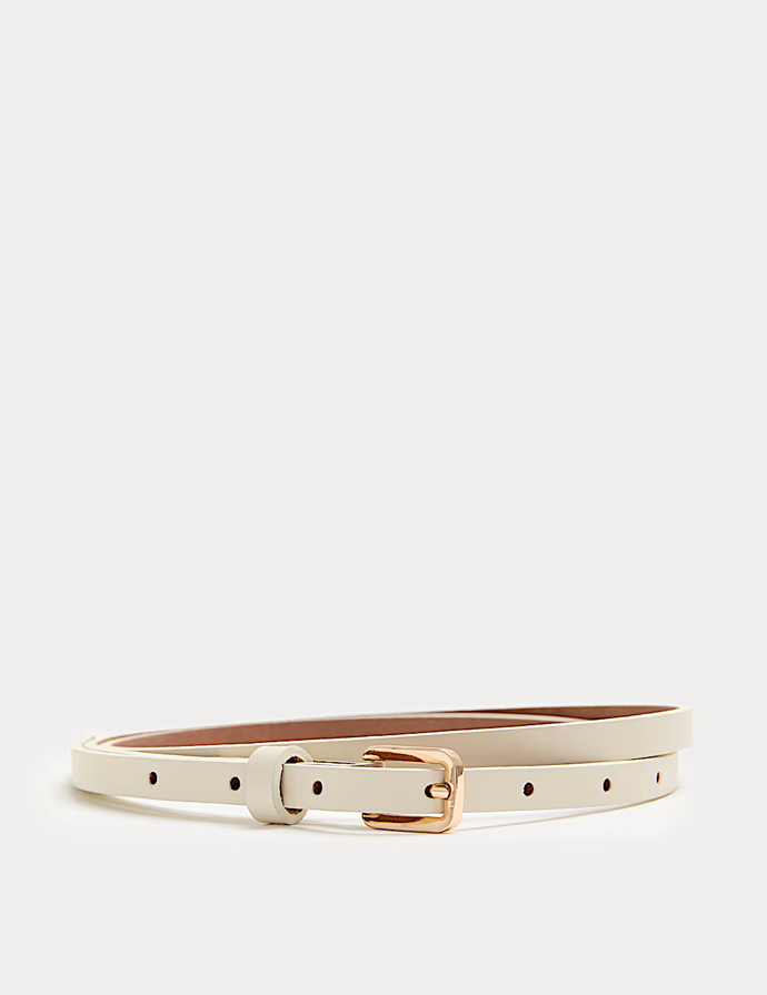 Úzký kožený pásek se sponou, Marks&Spencer, 399 Kč