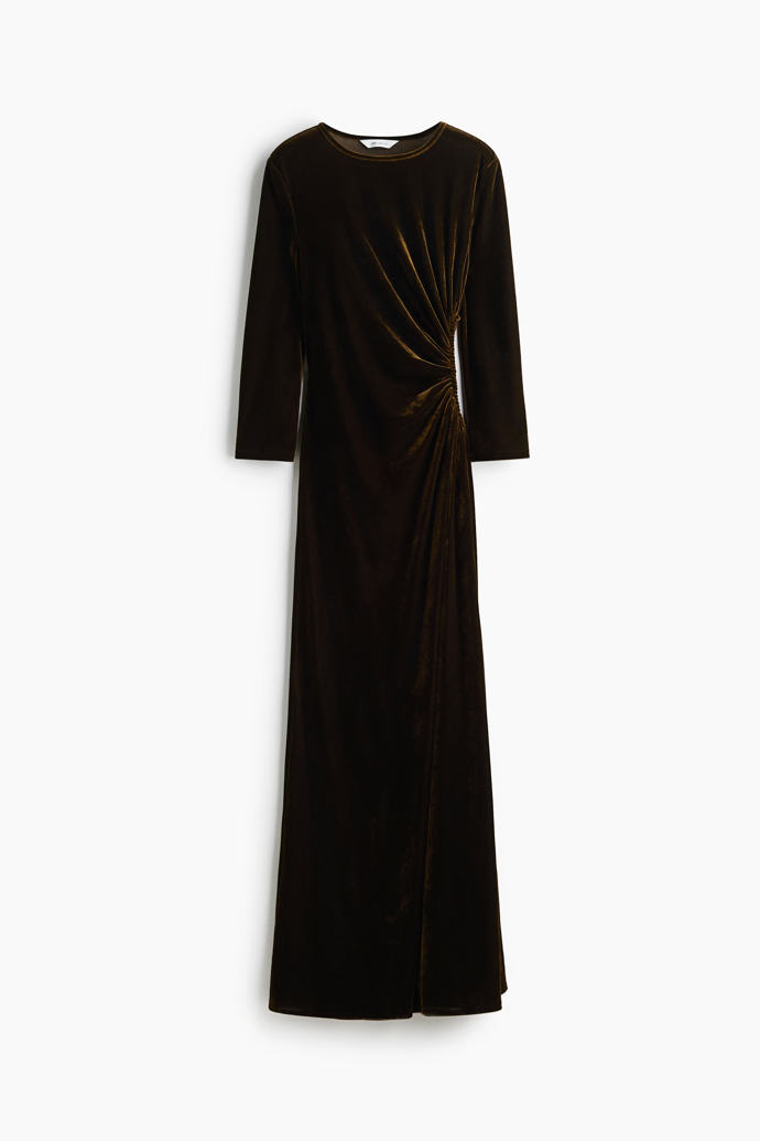 Řasené šaty s průstřihem, H&M, 1239 Kč