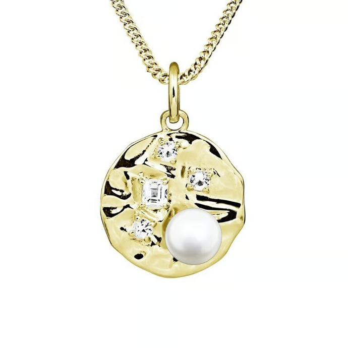 Stříbrný perlový přívěsek s bílými topazy Alex, Eppi, 2490 Kč