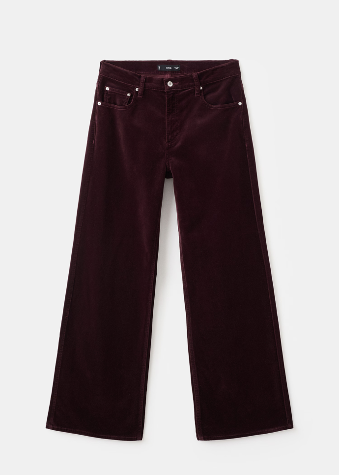 Džíny širokého střihu se sametem, Mango, 1999 Kč