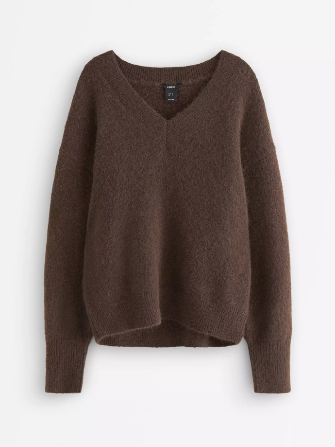 Pletený svetr s výstřihem do V, Lindex, 999 Kč
