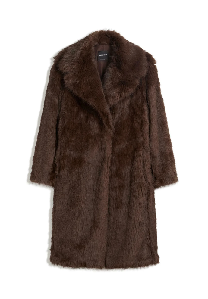 Kožešinový kabát, Bershka, 2299 Kč