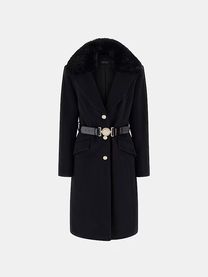 Kabát z vlněné směsi s páskem, Guess, 6250 Kč