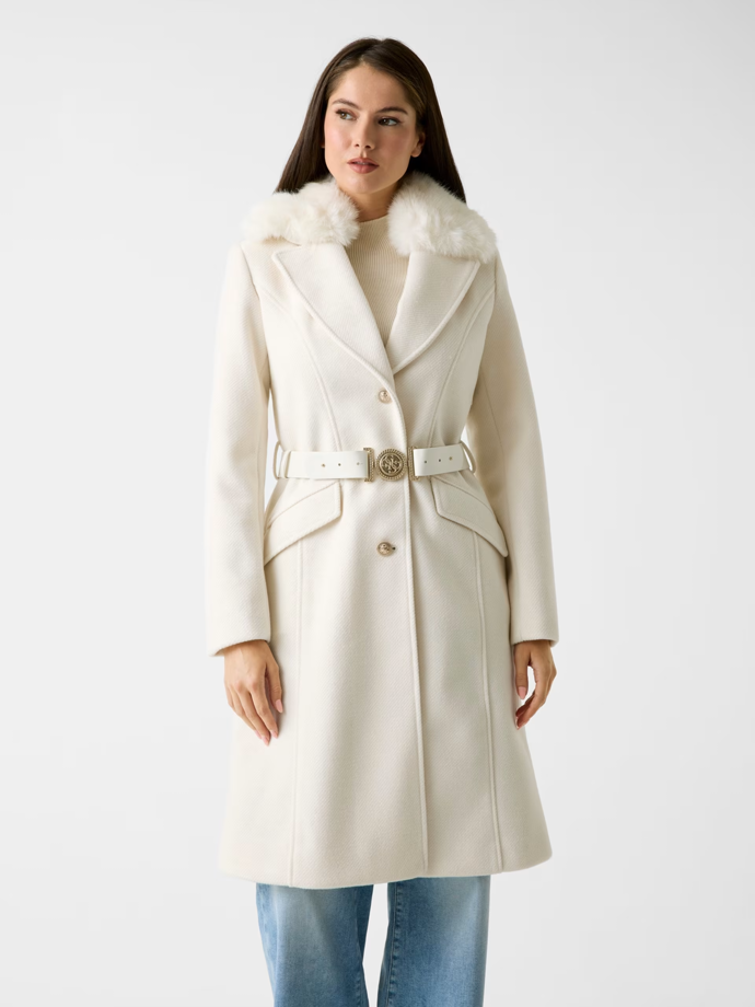 Kabát z vlněné směsi s páskem, Guess, 6250 Kč