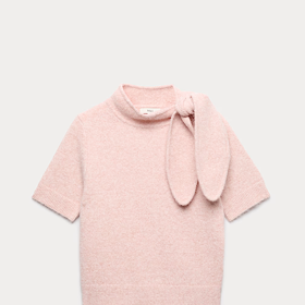 Pletený top s vázáním u krku a vlnou, Marks&Spencer, 999 Kč