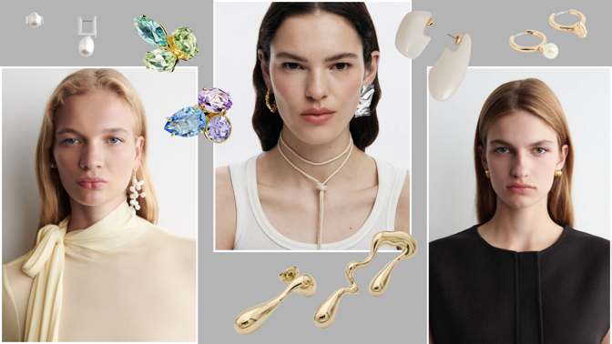 Dokonalé náušnice pro rok 2026? Asymetrické tvary s kameny, perlami i řetízky