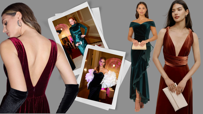 20 nejkrásnějších šatů ze sametu: Královnou plesu můžete být i v modelu za 1000 korun