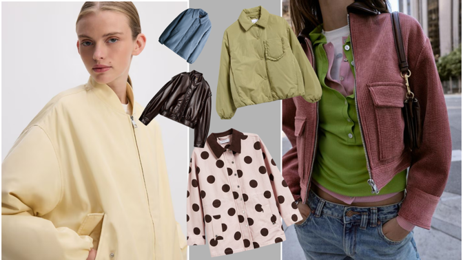 Nejlepší přechodové bundy na jaro 2026: Trendy budou kratší střihy a kontrastní límečky