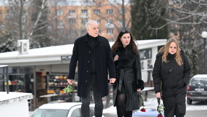 FOTO: Lukáš Vaculík se spolu s Reginou Řandovou přišli rozloučit s Pavlem Nečasem.