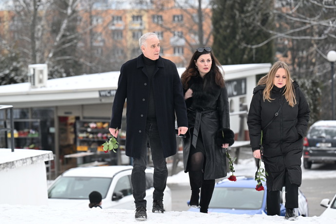 Lukáš Vaculík se spolu s Reginou Řandovou přišli rozloučit s Pavlem Nečasem. 