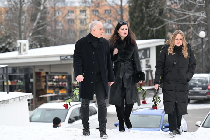 Lukáš Vaculík se spolu s Reginou Řandovou přišli rozloučit s Pavlem Nečasem. 