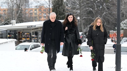 FOTO: Lukáš Vaculík a Regina Řandová přišli dát sbohem Pavlu Nečasovi.