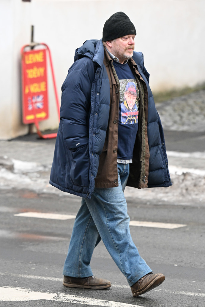 David Novotný během natáčení seriálu Táta.