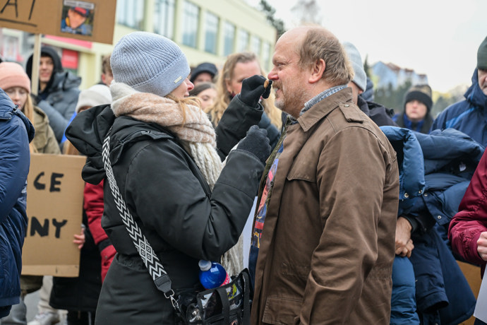 David Novotný během natáčení.