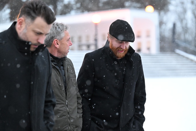 Jakub Voráček na posledním rozloučení s hercem Pavlem Nečasem.