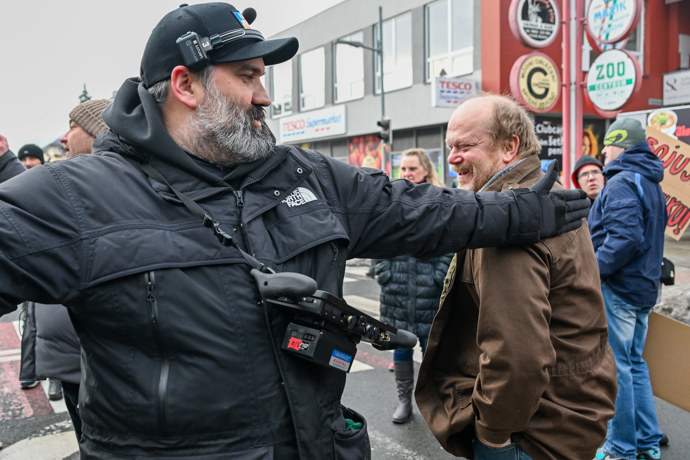 David Novotný s režisérem Michalem Samirem.