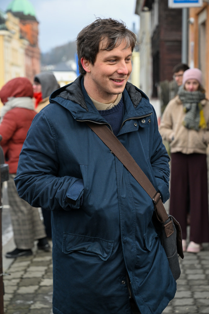 Kryštof Bartoš na natáčení nového seriálu.