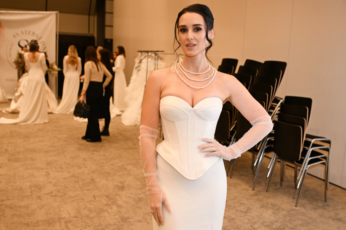 Veronika Beskydiarová v roli modelky.