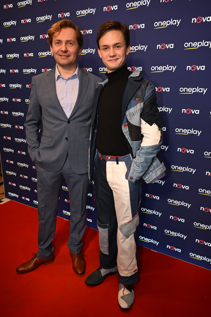 Maxmilián Kocek a Petr Lněnička na premiéře k nové Metodě Markovič.