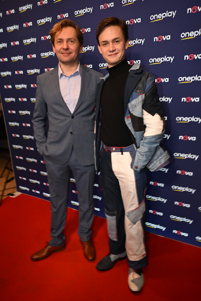 Petr Lněnička a Maxmilián Kocek na slavnostním promítání série Metoda Markovič: Straka.