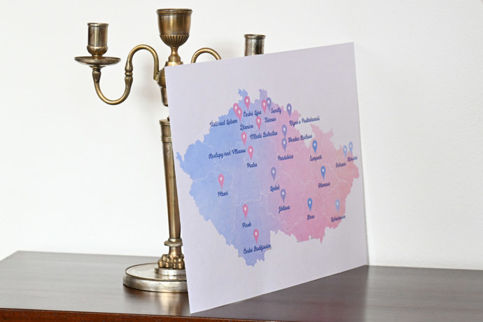 Mapka s místy, kde bude dostipná pomocm v rámci projektu MÁŠ NA TO.