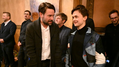 FOTO: Václav Neužil a Maxmilián Kocek během premiéry Metoda Markovič: Straka.