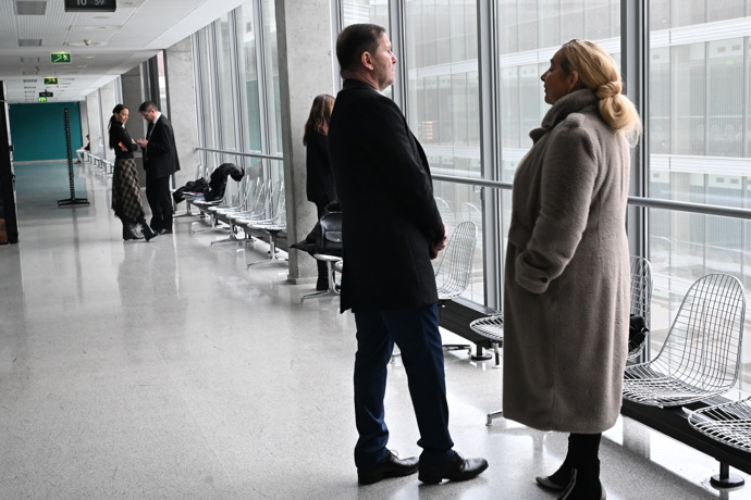 Agáta Hanychová a Jaromír Soukup u soudu.