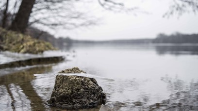FOTO: Zamrzlé jezero v Poznani.