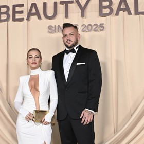 Dominika Myslivcová s partnerem na plese Beauty Ball. 