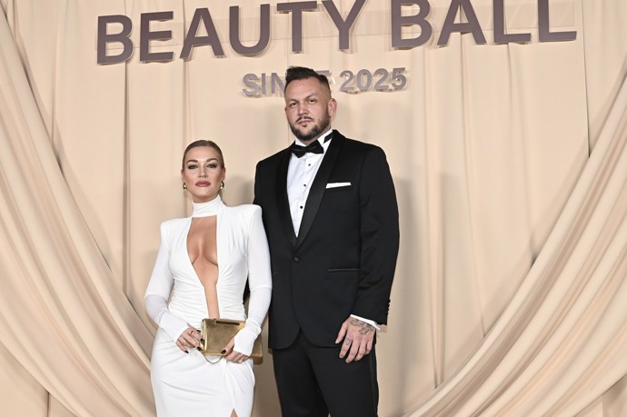 Dominika Myslivcová s partnerem na plese Beauty Ball. 