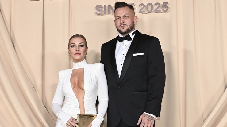 Dominika Myslivcová s partnerem na plese Beauty Ball. 