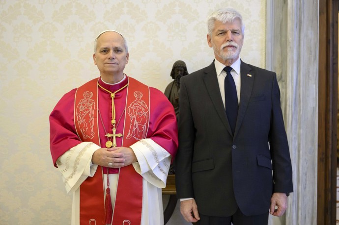 Prezident Petr Pavel s papežem Lvem XIV.