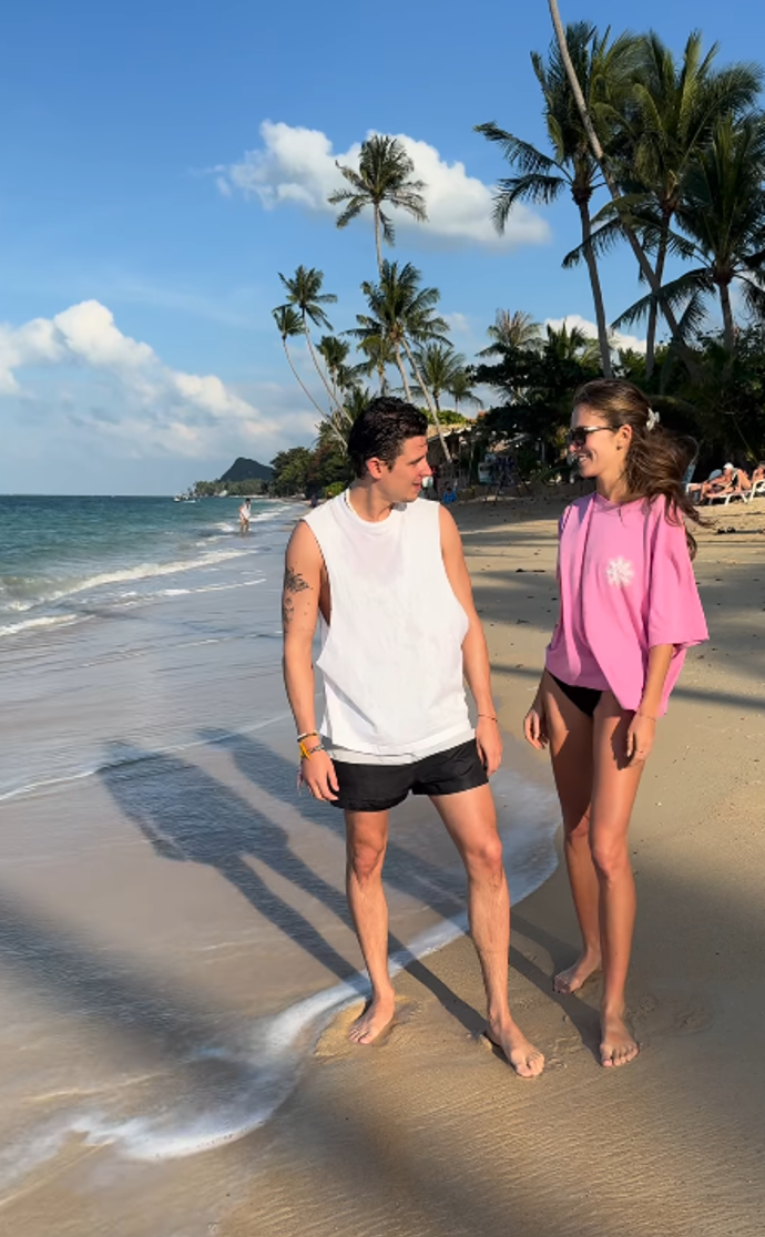 Andrea Bezděková s partnerem na dovolené.